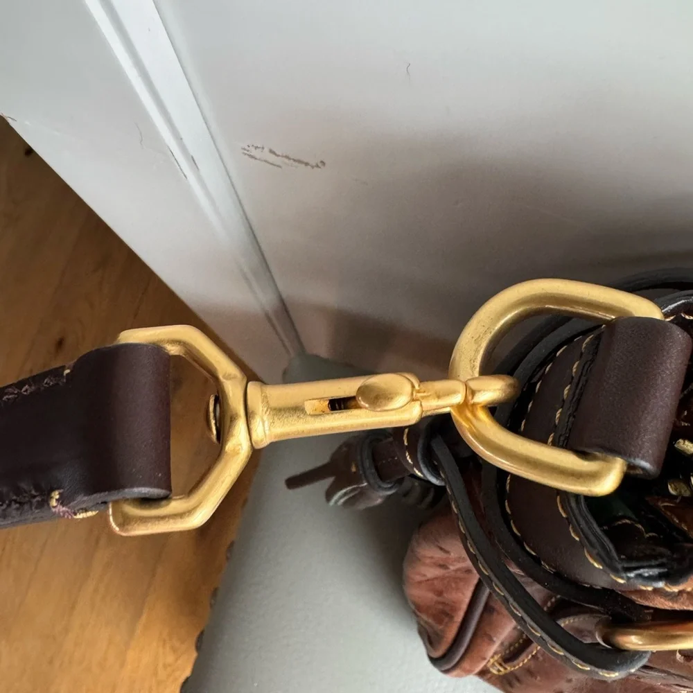 Dooney & Bourke Ostrich Exotic
Leather Medium Pocket Satchel (OT977) - Picture 6 of 15